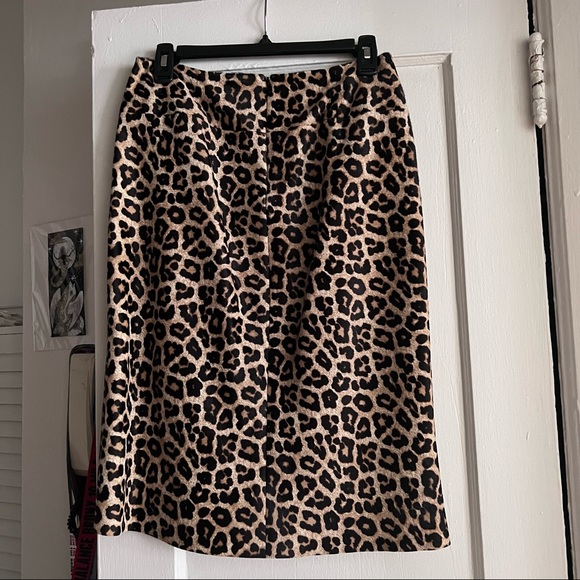 🐆 Theory Genuine Calf Hair Leopard Print Pencil Skirt❤️‍🔥 - Picture 3 of 7